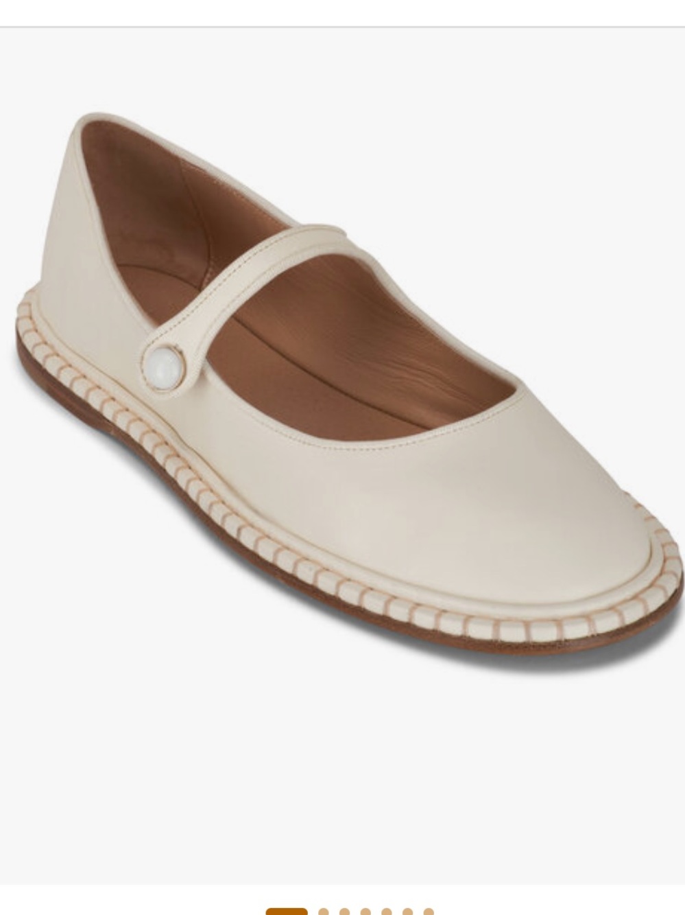 Chloe Rubie Cloudy White Leather Mary Jane Ballet Flat size 9.5